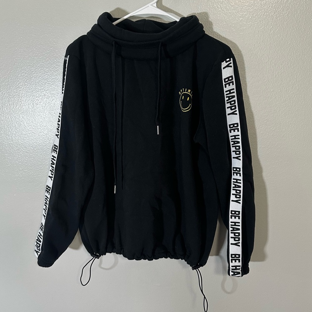 Cali 1850 Black Smiley Face Optimist Hoodie